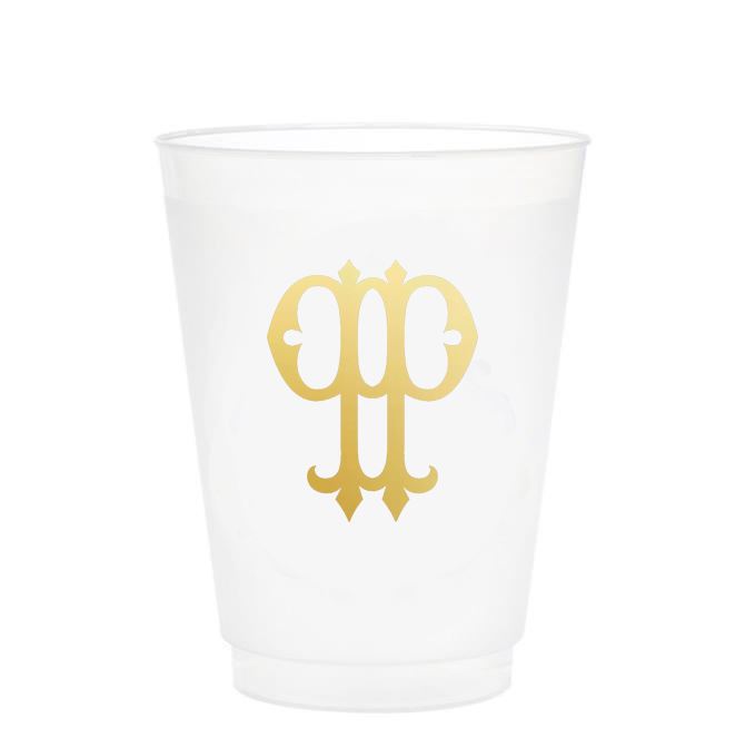  GSPY 16oz Floral Initial Glass Cup, Personalized Cups