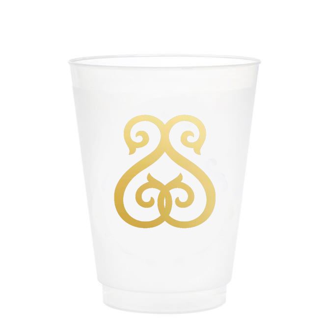 Single Initial Frosted Cups in GOLD Shatterproof Cups Print Appeal S 