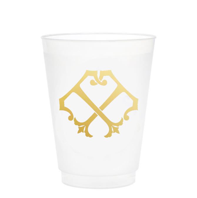 Single Initial Frosted Cups in GOLD Shatterproof Cups Print Appeal T 
