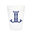 Single Initial Frosted Cups in NAVY Shatterproof Cups Print Appeal J 