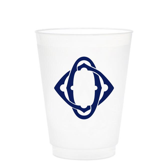 Single Initial Frosted Cups in NAVY Shatterproof Cups Print Appeal O 