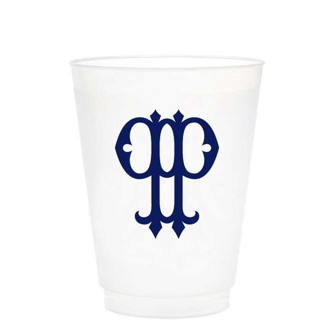 Single Initial Frosted Cups in NAVY Shatterproof Cups Print Appeal P 