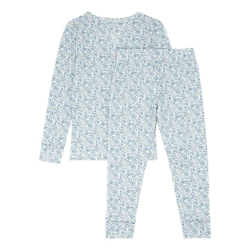 Slate Floral Pima Pajama Set Girl Pajamas Minnow 