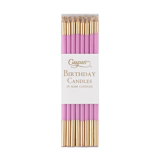Slim Birthday Candles - Candy Pink & Gold Candles Caspari 