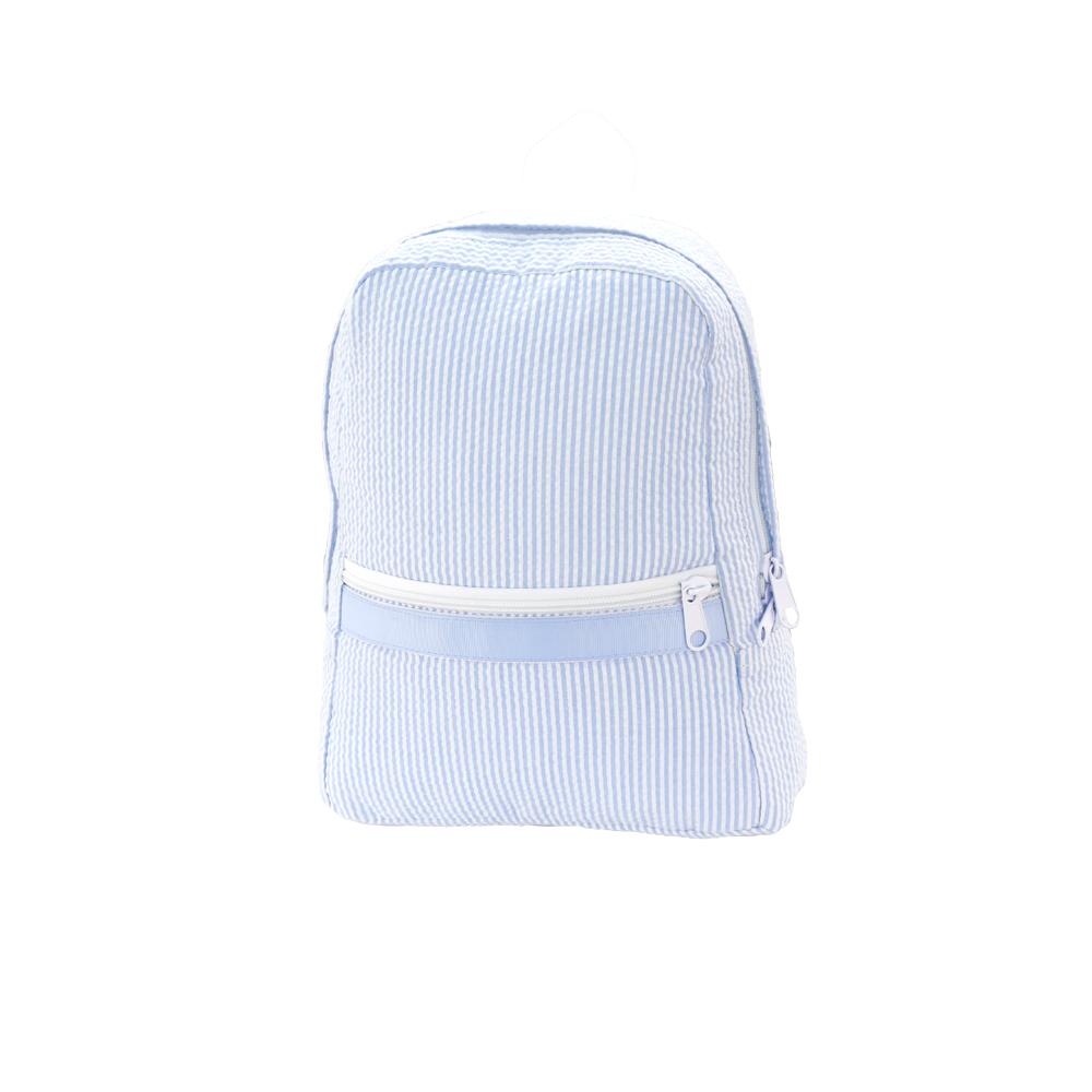 Small Backpack Backpacks OhMint Light Blue Seersucker