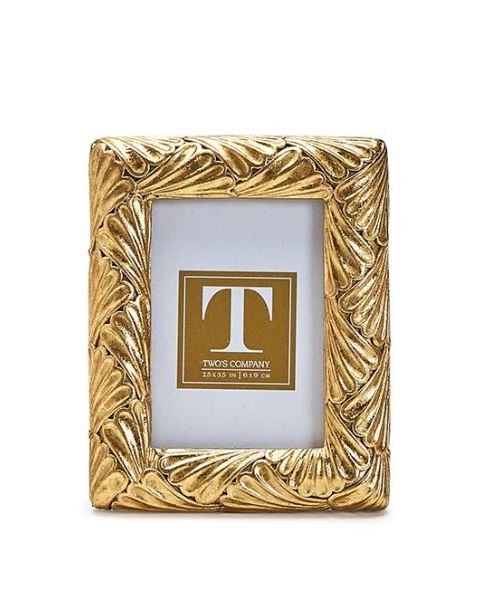 Small Gold Leaf Photo Frame Picture Frames Two's Company Rectangular 