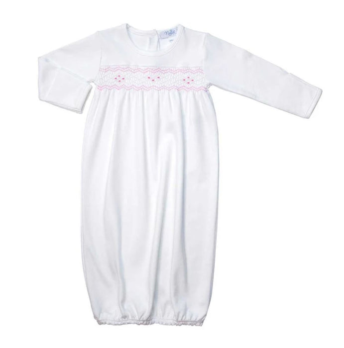 Hearts White Baby Layette Gown | Lydia