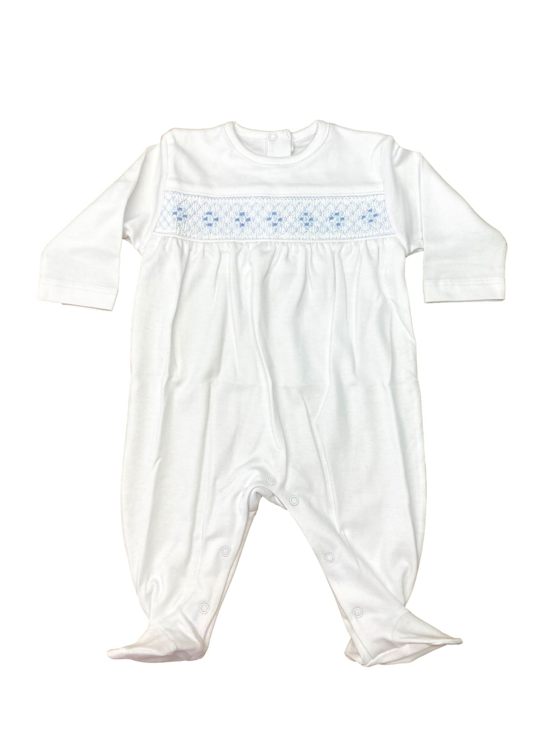 Smocked Pima Footie - Blue footie Lyda Baby 