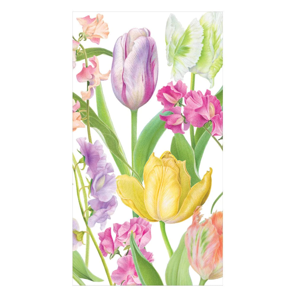 Spring Flower Show Guest Towel Napkins - 15 Per Package Paper Napkins Caspari 