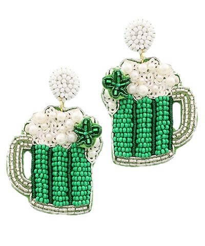 St. Patrick's Day Beer Earrings Earrings Golden Stella 