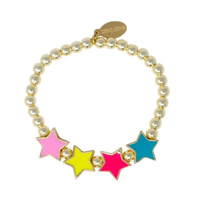 Stars & Hearts Rainbow Stretchy Bracelets Bracelet Tiny Treats and Zomi Gems Multi Stars 