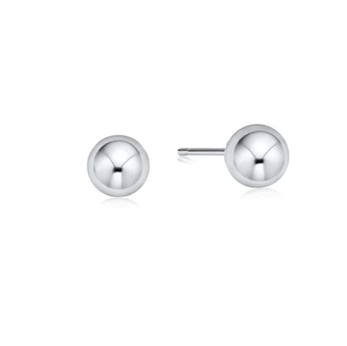 Sterling Silver - Classic Ball Studs Earrings eNewton 8mm 