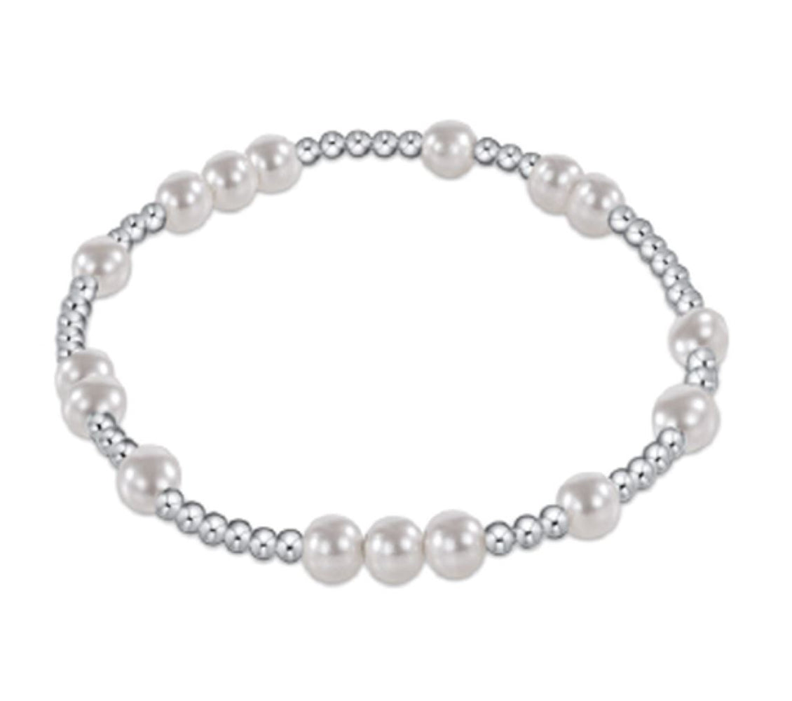 Sterling Silver - Hope Unwritten Bead Bracelet - Pearl Bracelet eNewton 5mm 