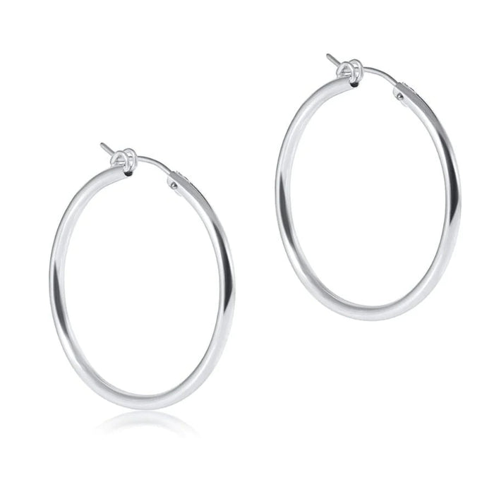 Sterling Silver - Round Hoop - Smooth 1.25" Earrings eNewton 