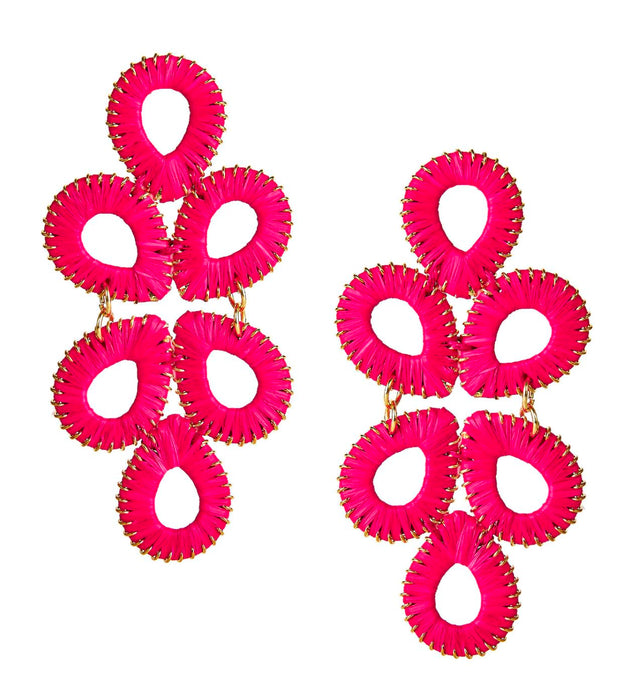 Straw Ginger Earrings Earrings Lisi Lerch Hot Pink 