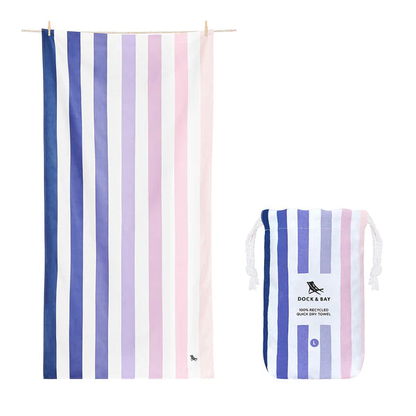 Summer Cabana Quick Dry Towel - Extra Large Beach Towels Dock and Bay Dusk to Dawn 