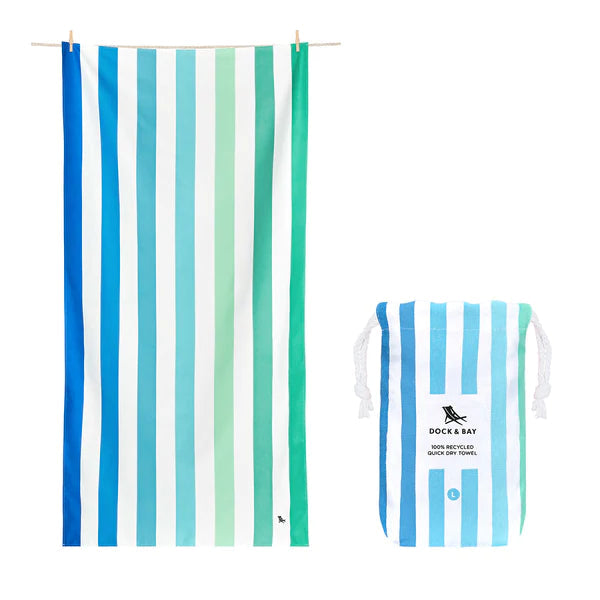 Summer Cabana Quick Dry Towel - Extra Large Beach Towels Dock and Bay Endless River 