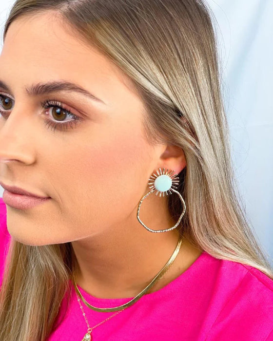 Sunburst Earrings - Mint Earrings Taylor Shaye Designs 