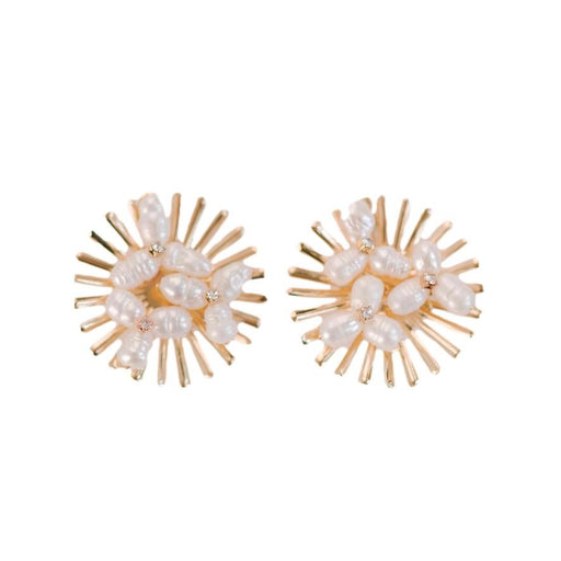 Sunburst Pearl Stud Earrings Earrings St. Armands Designs 