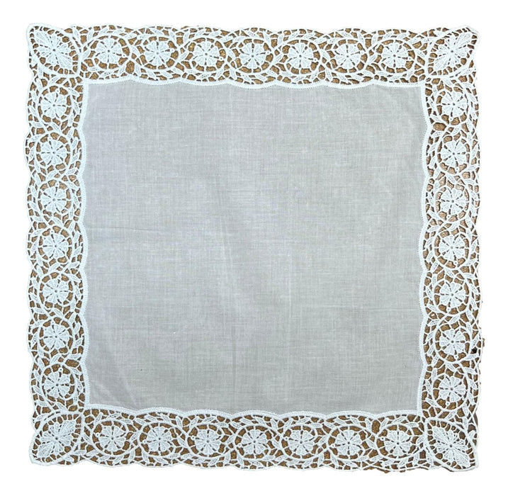 Swiss Lace Bridal Hanky Handkerchief Boutross 