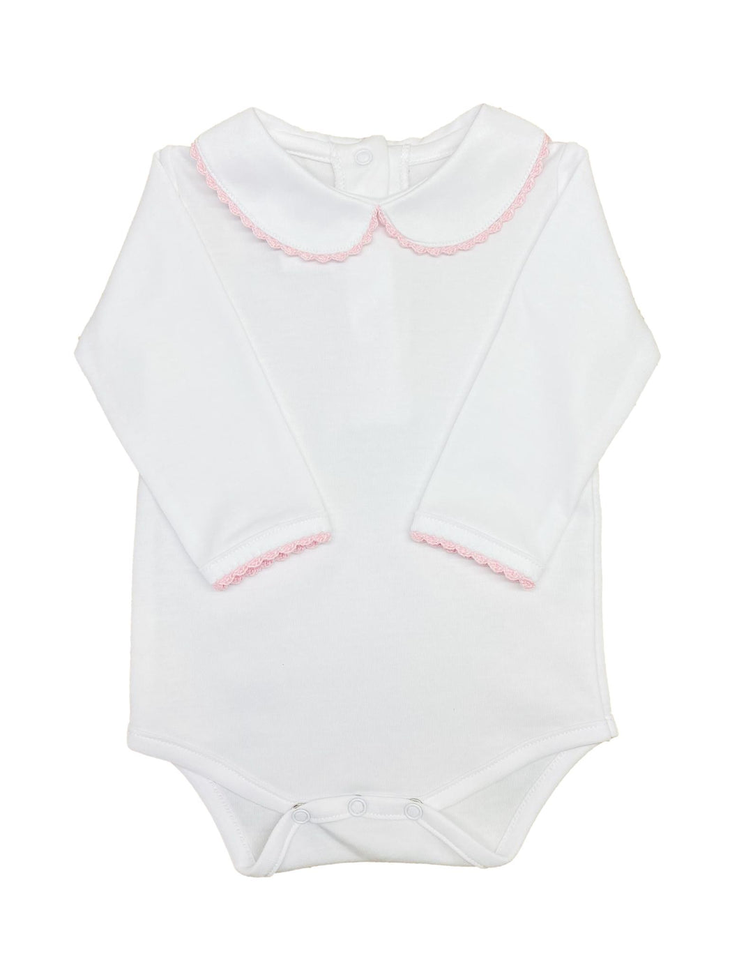 Tatted Trim Long Sleeve Bubble - Pink Bubble Lyda Baby 