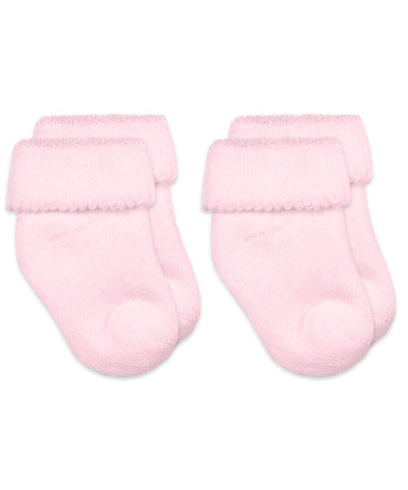 Terry Turn Cuff Bootie Socks 2 Pair Pack Booties Jefferies Socks Pink 