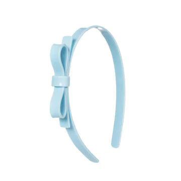 Thin Bow Headband Headband Lillies and Roses Baby Blue 