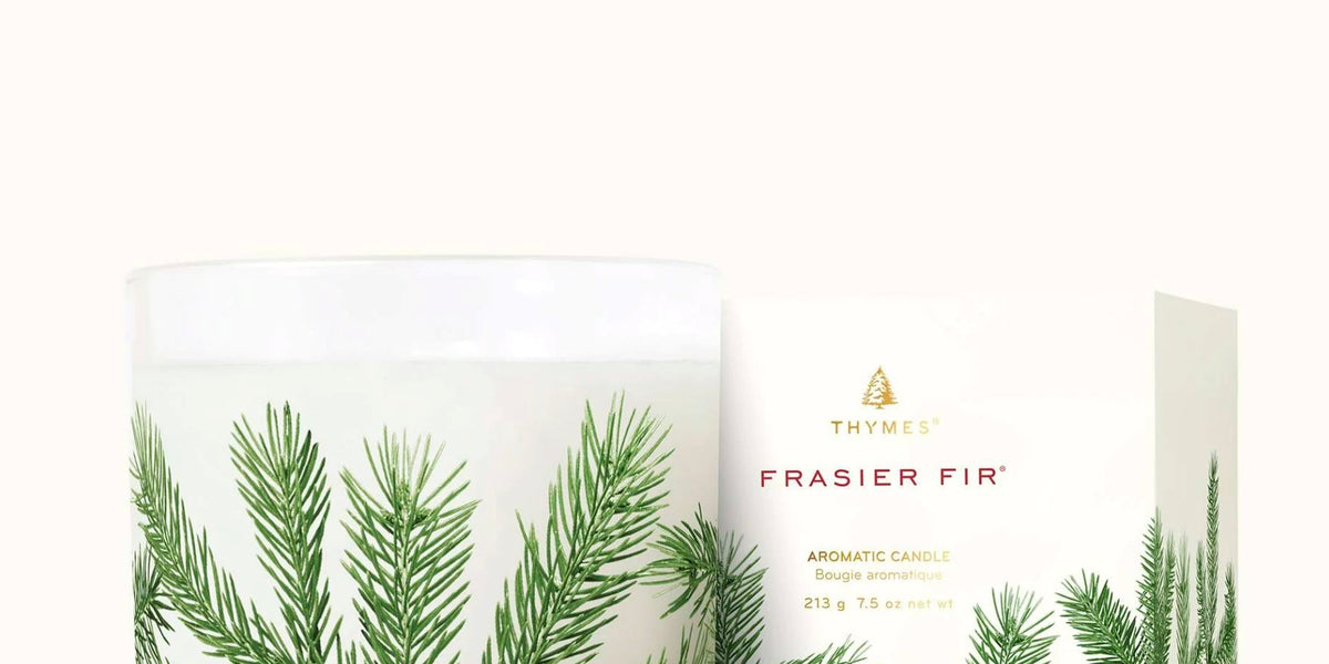 Frasier Fir Candles 7.5oz Glass w Pine Needle Design