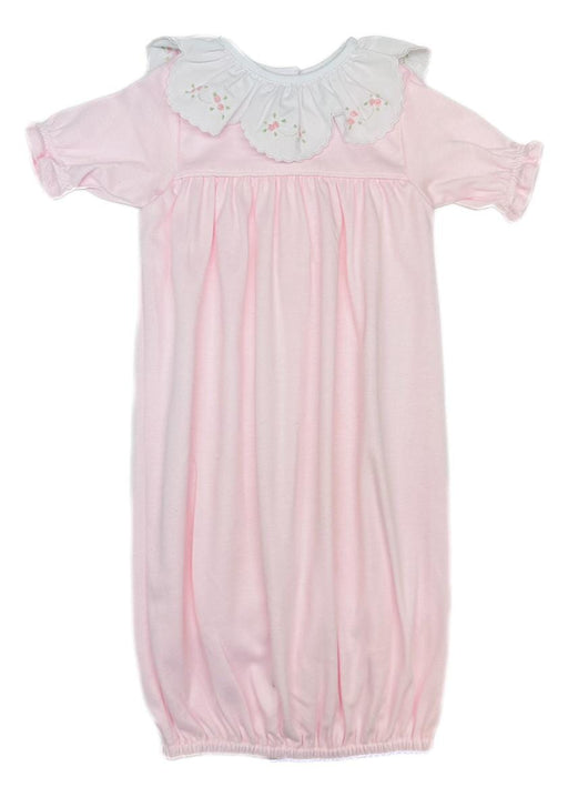 pink knit nightgown with pink ribbon,pink nightgown for baby girls