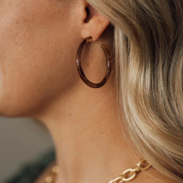 Tortoise Hoops Earrings Susan Shaw 