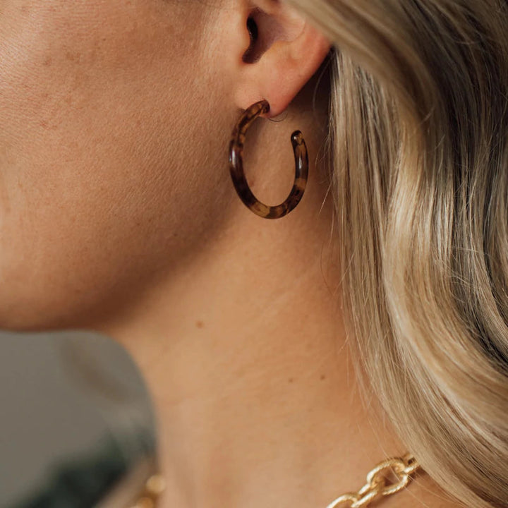 Tortoise Hoops Earrings Susan Shaw 