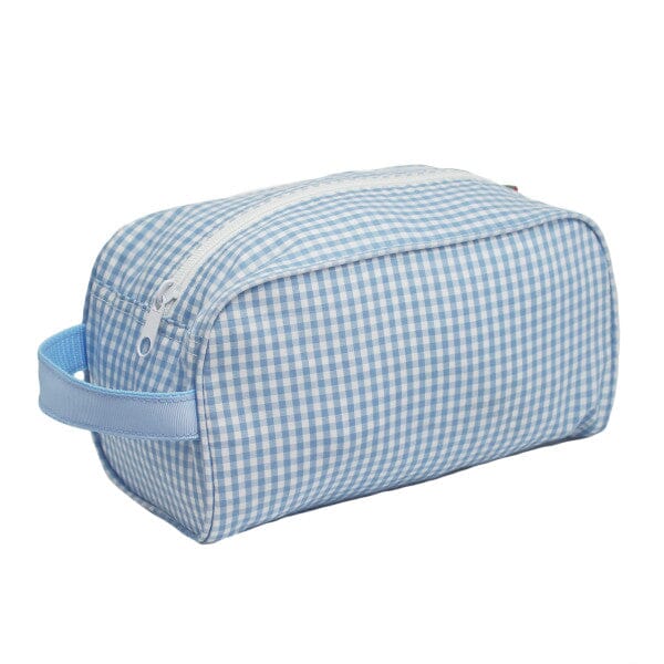Traveler Dopp Bag Bags and Totes Mint Blue Gingham 