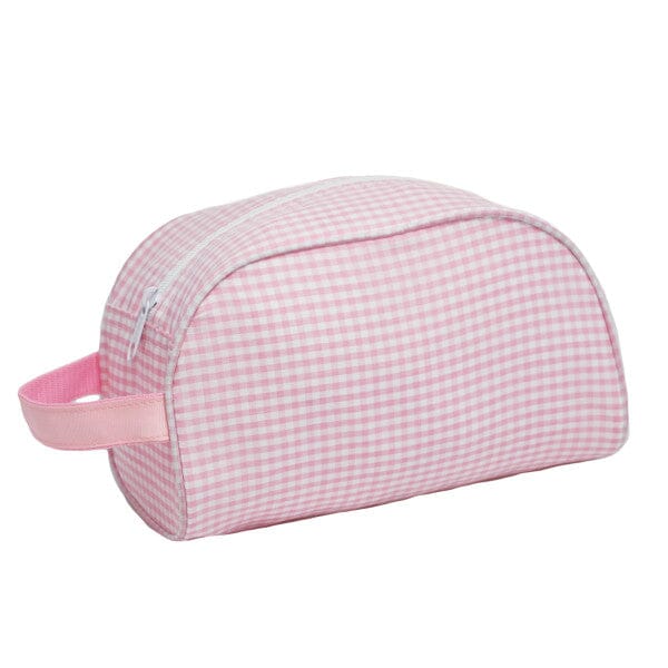 Traveler Dopp Bag Bags and Totes Mint Pink Gingham 