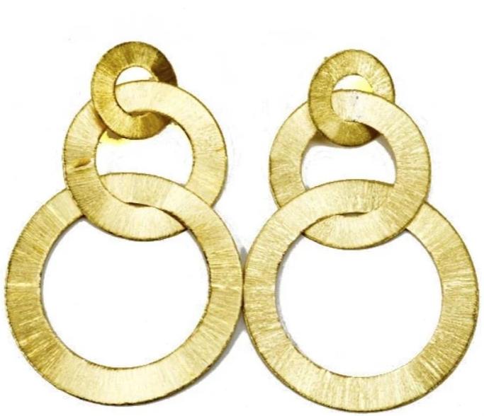 Tri-Circle Brushed EarringS Earrings Sheila Fajl 