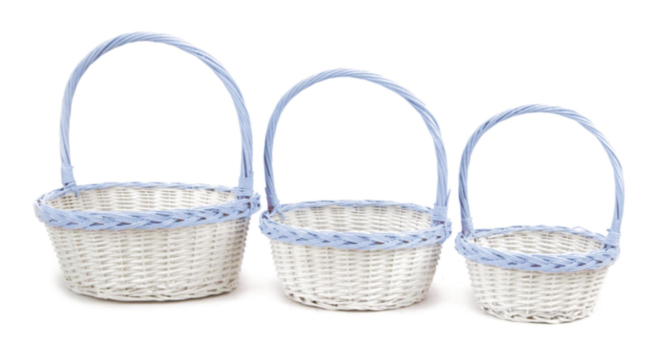 Twisted Rim Willow Easter Baskets - Blue Easter Basket Roofian Small 