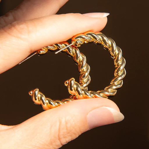 Twisted Rope Hoop Earrings Earrings Marlyn Schiff Jewelry 