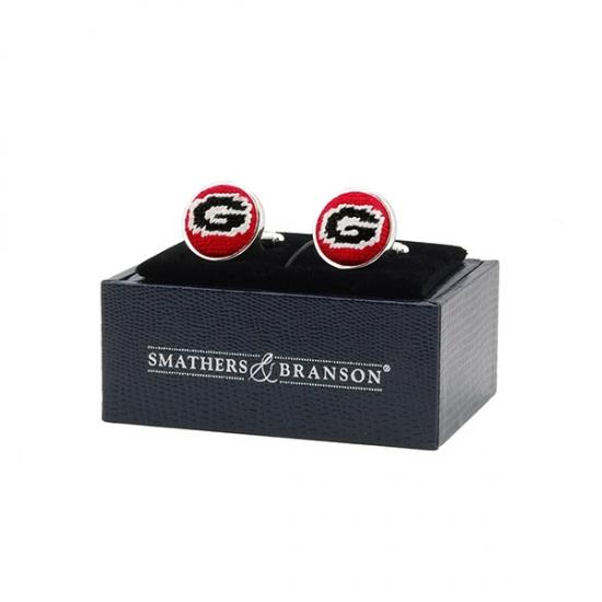 UGA Needle Point Cuff Links Cuff Links Smathers and Branson