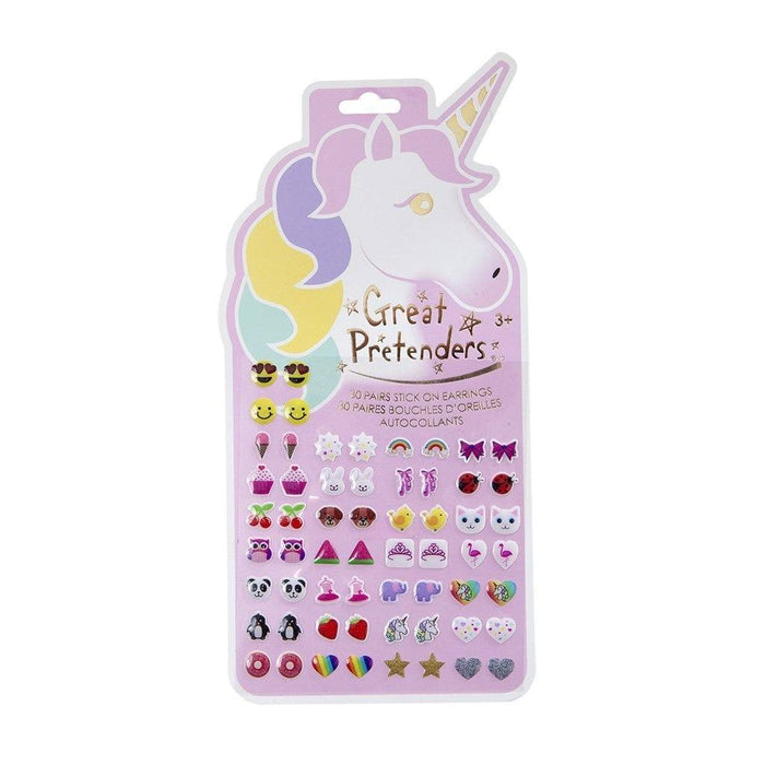 Unicorn Sticker Earrings Costume Jewelry Great Pretenders 