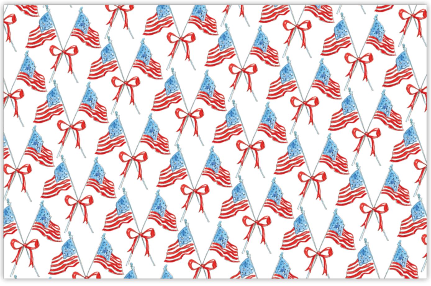 US Flags with Bow Placemats Placemats Rosanne Beck 