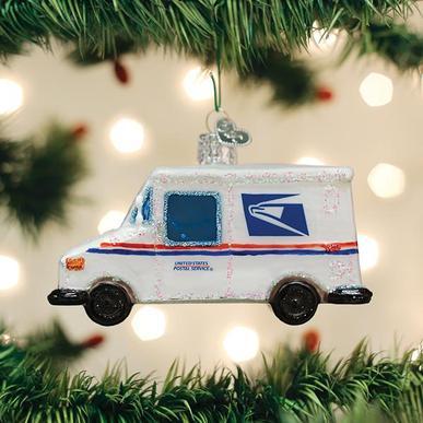 USPS Mail Truck Ornament Ornament Old World Country 