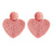Valentines Beaded Heart Earrings Earrings St. Armands Designs Pink 