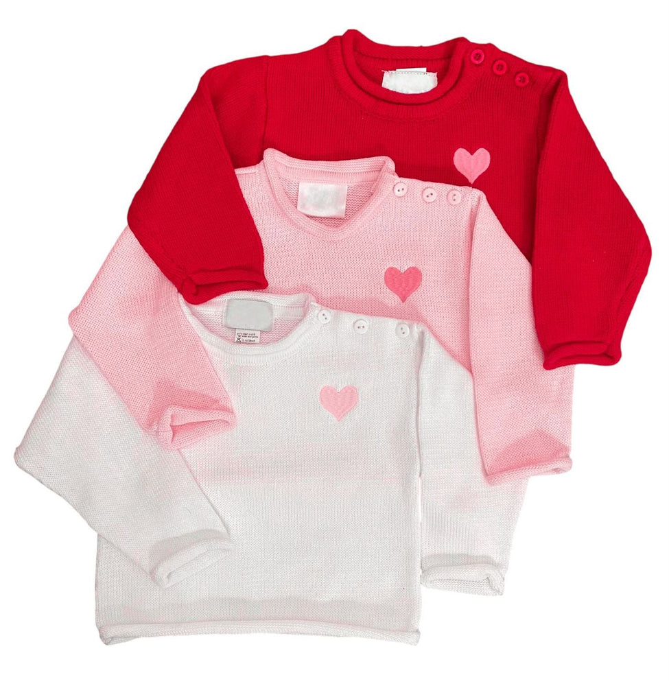 Valentine’s Day Heart Rollneck Sweater with Button Shoulder Sweaters Fingerprints 