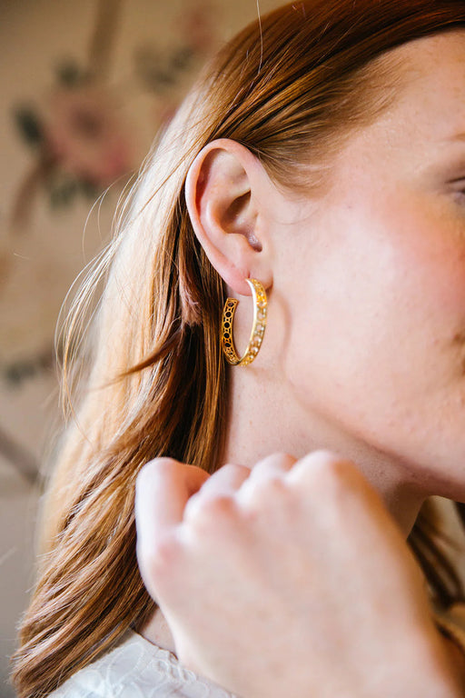 Versailles Treillage Gold Hoop Earrings Earrings M Donohue 