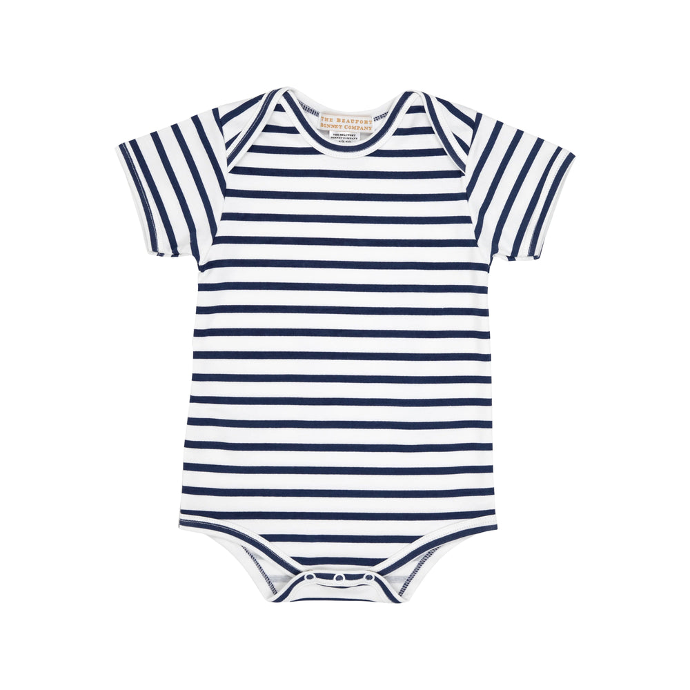 Walt Onesie - Nantucket Navy Stripe Boy Bubble Beaufort Bonnet 