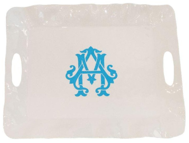 White Rectangular Tray with Handles Serving Pieces Beatriz Ball
