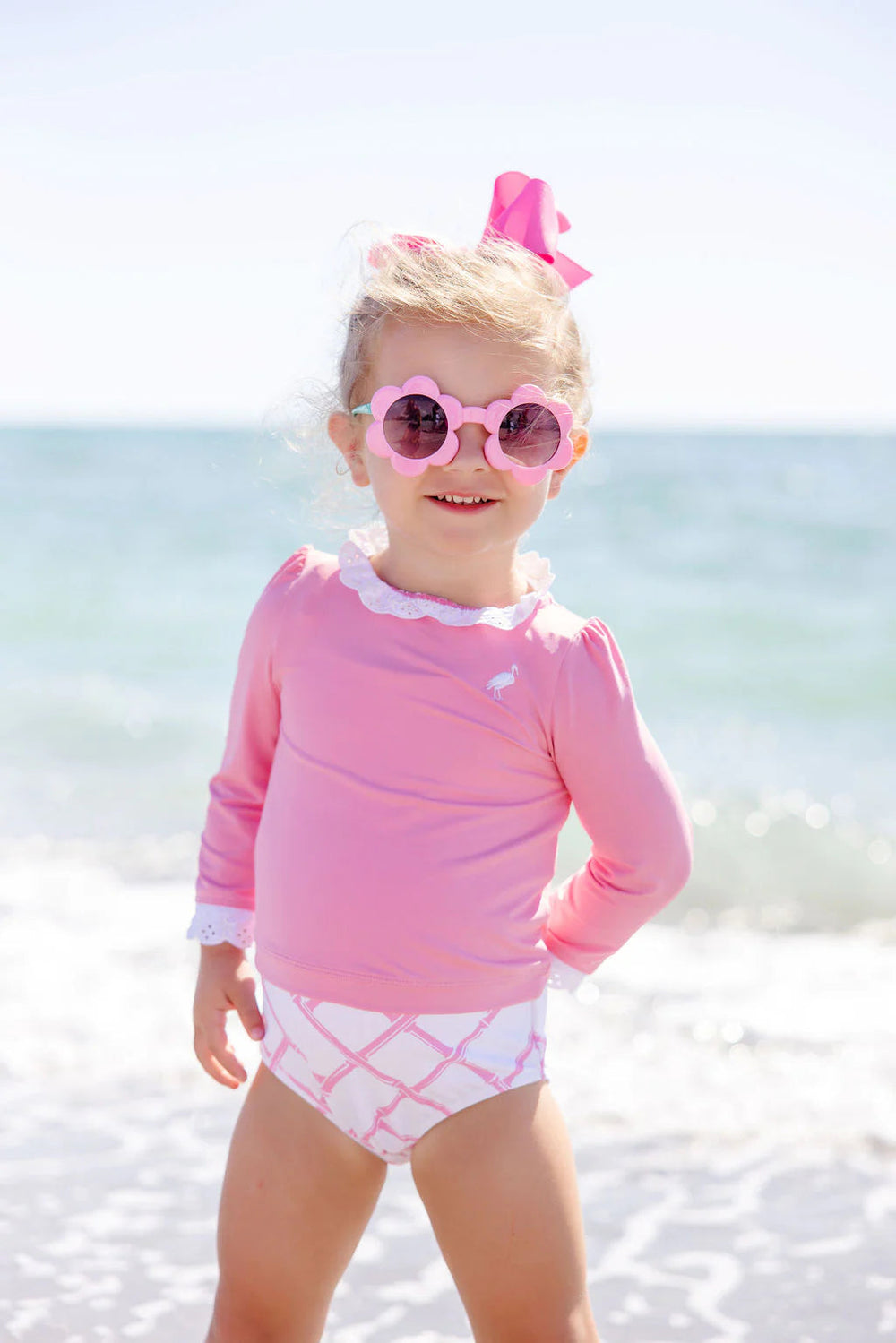 Winnie's Wave Spotter Swim Shirt - Hamptons Hot Pink Girl Bathing Suit Beaufort Bonnet 