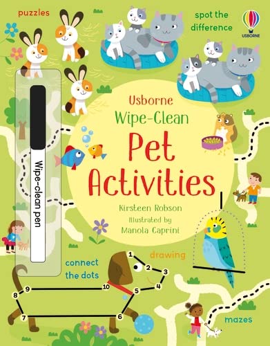 Wipe Clean Activity Book - Pet Activities Book Usborne 