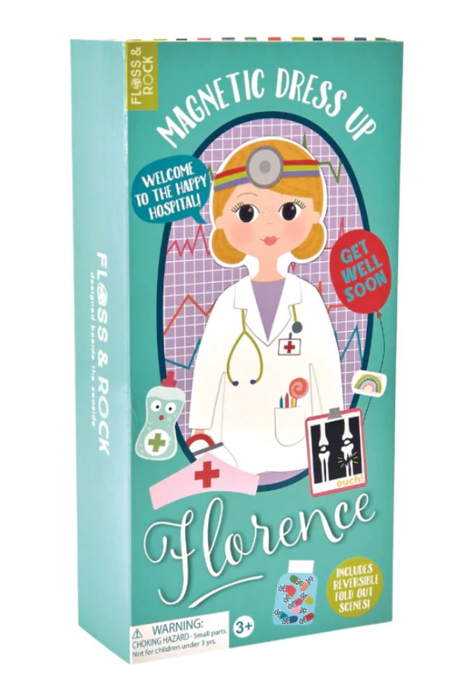 Wooden Magnetic Dress Up Doll - Florence Activity Toy Floss and Rock 