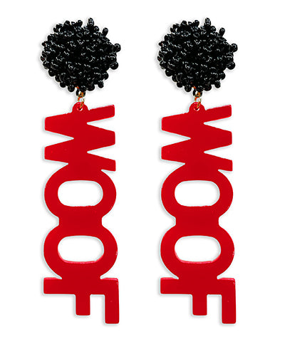 WOOF Letter & Pompom Earrings Earrings Golden Stella 