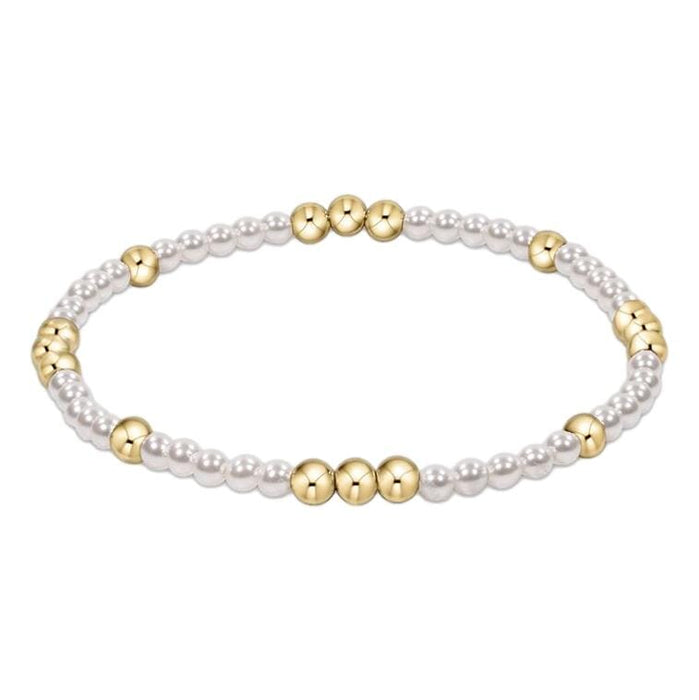 Worthy Pattern 3mm Bead Bracelet - Gemstones + Pearl Bracelet eNewton Pearl 